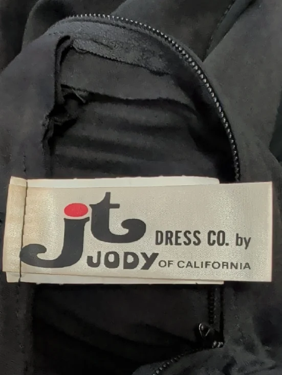 Vintage JT Dress Co Elegant Black Pleated Maxi Dress with Sheer Overlay Women 10 - Picture 7 of 8